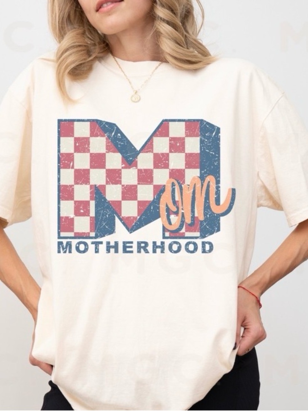 Comfort Colors Motherhood Mom Checkered MTV Shirt